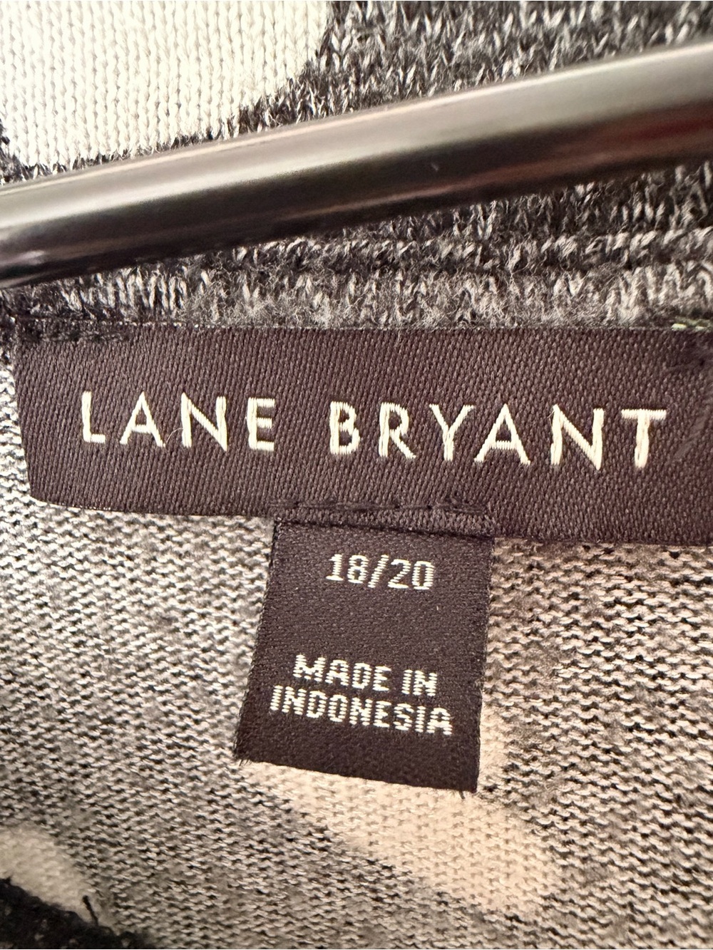 Lane Bryant Gray and White Heart Knit Top - Picture 2 of 4
